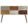 vidaXL Sideboard Naturally stained wood with multicolored patterns