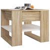 vidaXL Coffee Table White and Sonoma Oak Engineered Wood Small