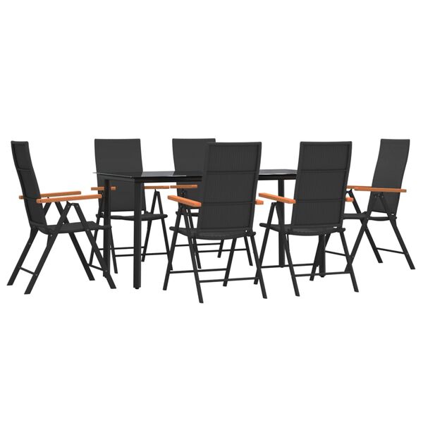 vidaXL Garden Dining Set Black and Brown