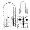 vidaXL Garden Arch Black Iron 7.5 ft tall Durable Garden Arch