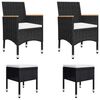 vidaXL Dining Set Black, Cream White
