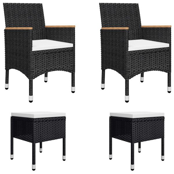 vidaXL Dining Set Black, Cream White