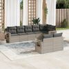 vidaXL Garden Sofa Set Light Grey PE rattan, powder-coated steel, polyester