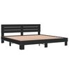 vidaXL Bed Frame Black Engineered Wood Double Modern Bed Frame
