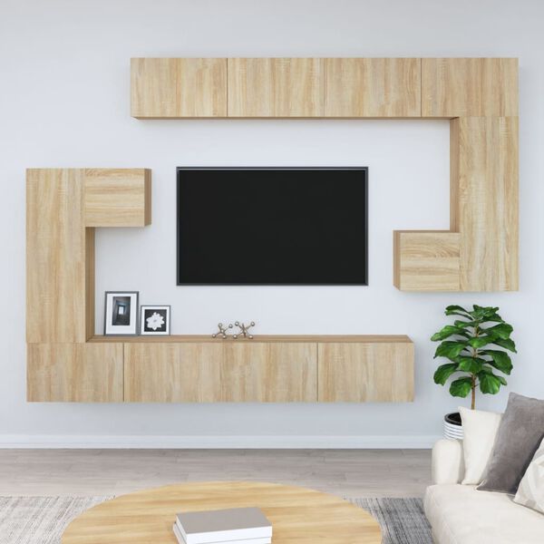 vidaXL Wall-mounted TV Cabinet Sonoma Oak Engineered wood Various Sizes