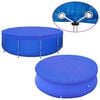 vidaXL Pool Cover Set of 2 Dark blue Polyethylene 21.3 ft diameter