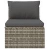 vidaXL Middle Sofa Grey PE rattan 22.4x22.4x22.0 in Adjustable Feet