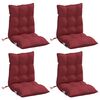 vidaXL Lowback Chair Cushion Set of 4 Wine red
