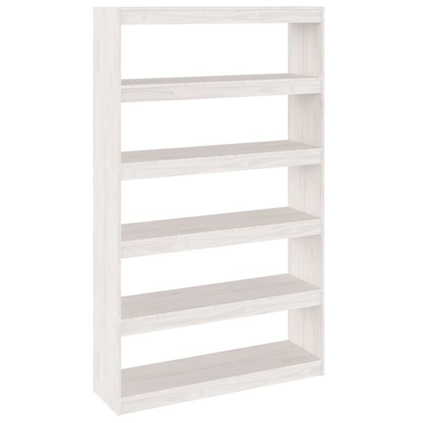 vidaXL Book Cabinet White Solid Pine wood 39.4x11.8x65.9 in