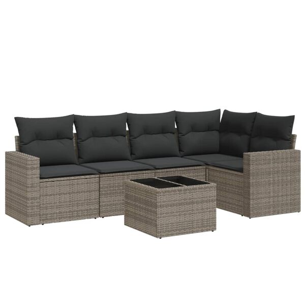 vidaXL Garden Sofa Set Grey, Dark Grey