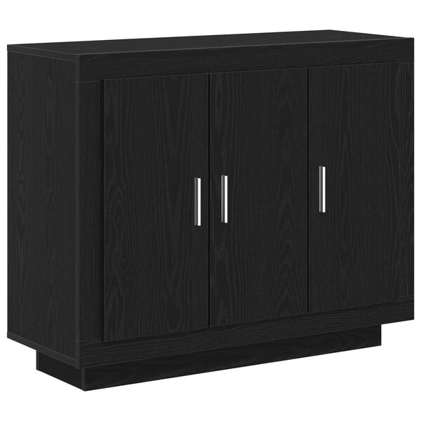 vidaXL Sideboard Black Oak 36.22 x 13.78 x 29.53 in Engineered Wood