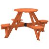 vidaXL Picnic Table Brown Solid Fir Wood Suitable for Kids Durable
