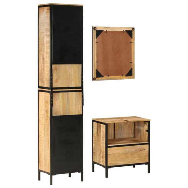 vidaXL Bathroom Furniture Set Natural wood and black