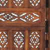 vidaXL Hand carved 4-Panel Room Divider Brown 63"x65" Solid Mango Wood