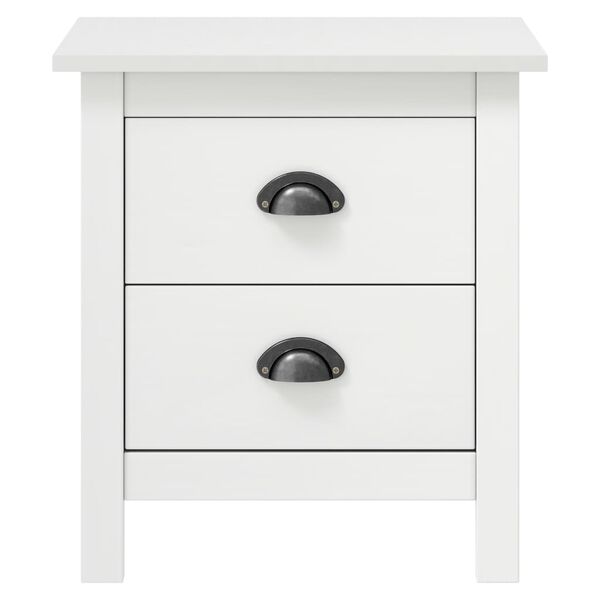 vidaXL Bedside Cabinet Set of 2 White Solid pine wood Medium