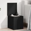 vidaXL Storage Box Black Engineered Wood Standard Storage Trunk Square