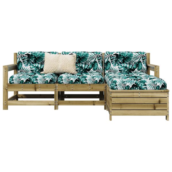 vidaXL Garden Sofa Set Natural wood Treated pinewood Large Modular