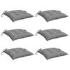 vidaXL Chair Cushion Set of 6 Grey 100% Polyester 19.7x19.7 in