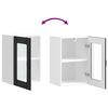 vidaXL Kitchen Wall Cabinet Black Engineered wood and glass