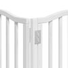 vidaXL Dog Gate Set of 9 White Poplar Wood Large Foldable Dog Gate