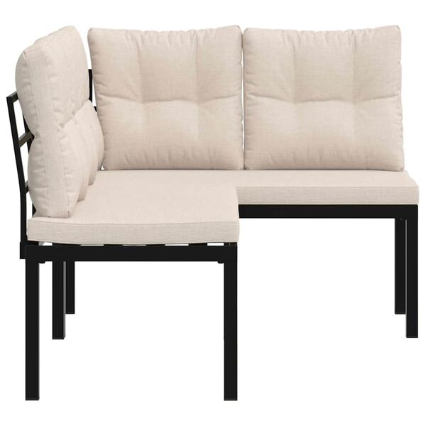 vidaXL Garden Bench Set of 2 Black, Taupe