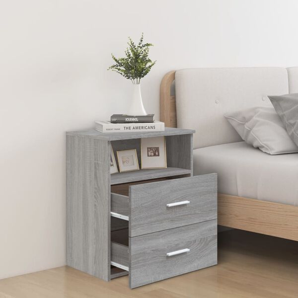 vidaXL Bed Cabinet Grey Sonoma Engineered wood 19.7x12.6x23.6 in