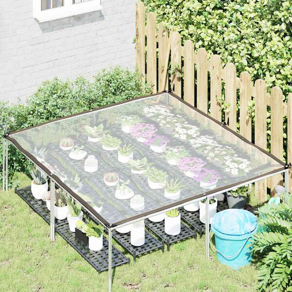 vidaXL Clear Tarpaulin with Eyelets 6.6x6.6' Polyethylene