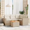 vidaXL Garden Sofa Set Beige PE rattan Medium Modular Garden Sofa Set