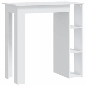 vidaXL Bar Table White Engineered wood High Bar Table Rectangular