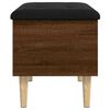 vidaXL Storage Bench Brown Oak, Black Cushion
