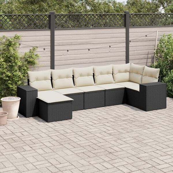 vidaXL Garden Sofa Set Black PE rattan Large Modular Garden Sofa Set