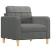 vidaXL Sofa Chair with Footstool Dark Gray Fabric Compact