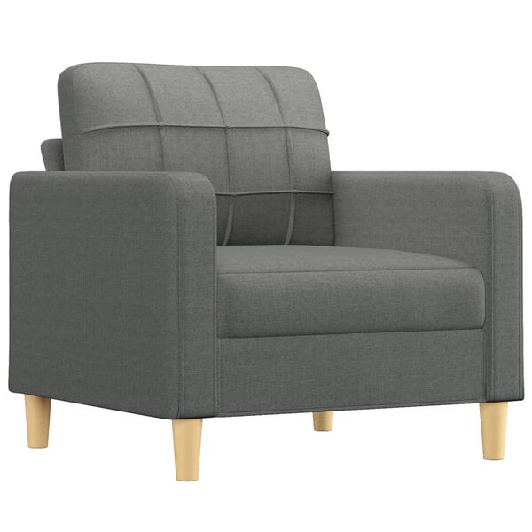 vidaXL Sofa Chair with Footstool Dark Gray Fabric Compact