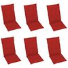 vidaXL Patio Chair Set of 6 Red Solid Acacia wood Compact Foldable