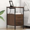 vidaXL Bedside Cabinet 2 pcs Brown Oak 11.81 x 18.90 x 24.02 in