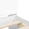 vidaXL Bed Frame with LED White 53.94 x 74.80 in Engineered Wood