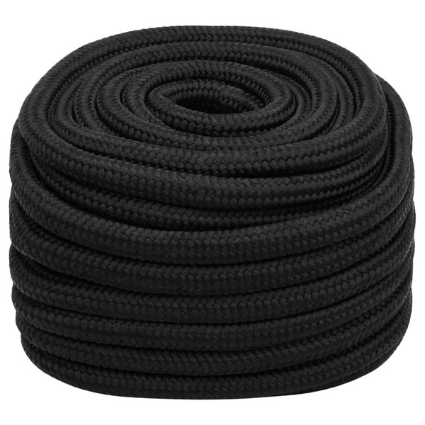 vidaXL Boat Rope Full Black 0.79 " 164.0 ' Polypropylene