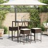 vidaXL Garden Bar Set Brown PE rattan, powder-coated steel, tempered glass