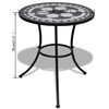 vidaXL Patio Furniture Black and White Powder-coated steel and ceramic