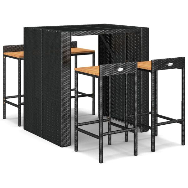 vidaXL Garden Bar Set Black