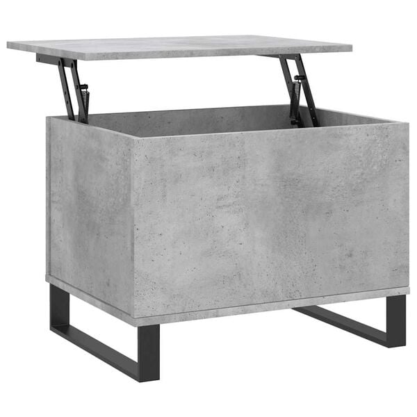 vidaXL Coffee Table Concrete Grey Engineered Wood, Metal Medium