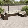 vidaXL Garden Sofa Set Brown, Cream white