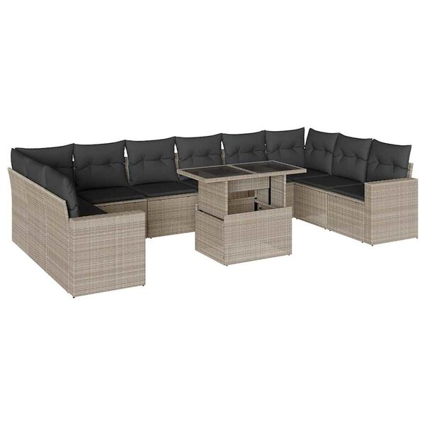 vidaXL Garden Sofa Set Light Grey, Anthracite