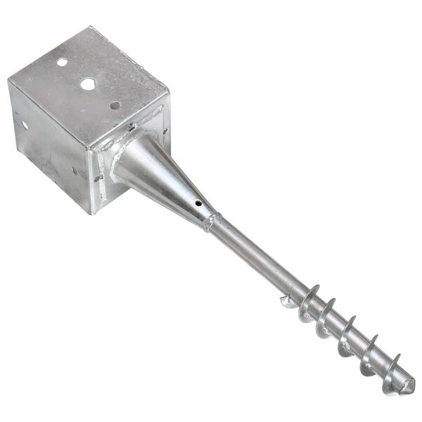 vidaXL Ground Spikes 2 pcs Silver 4.7x4.7x22.0" Galvanised Steel