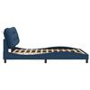 vidaXL Bed Frame Blue 100% polyester fabric, metal, solid pine wood, plywood