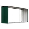 vidaXL Garden Log Storage Shed Galvanized Steel 129.9"x36.2"x60.2" Green