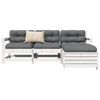 vidaXL Garden Sofa Set White Solid Pine Wood, Plywood 4 Piece Set