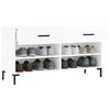 vidaXL Shoe Bench High gloss white Engineered wood, iron 40.2 in wide