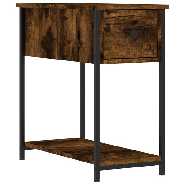 vidaXL Bedside Cabinet Smoked Oak Engineered wood 11.8x23.6x23.6 in