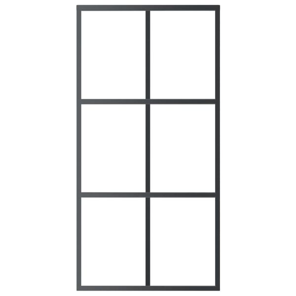 vidaXL Sliding Door with Hardware Set ESG Glass&Aluminium 40.2x80.7"(151013+145263)